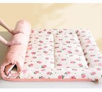 YOUGANG Colchón de futón japonés para dormir, acolchado, plegable, portátil, enrollable, para camping, cama de invitados para camping, viajes (rosa, 150 x 200 cm)