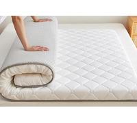 YOUGANG Colchón de futón japonés tamaño individual/individual/Queen/King para dormir, colchón plegable tatami, almohadilla de dormir portátil para camping dormitorio (blanco, 90 x 190 cm)