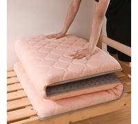 Colchón de futón japonés mejorado para tatami, tamaño individual/doble/Queen/King, colchón plegable portátil de viaje para camping (rosa, 90 x 200 cm)