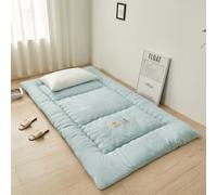 YOUGANG Colchón japonés de suelo para dormitorio tatami, extragrueso, plegable, enrollable, acolchado, transpirable, tumbona para invitados (verde, 120 x 200 cm)