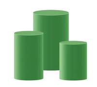 YOUGANG Juego de fundas cilíndricas de elastano 3/5 para pedestal para fiesta, cumpleaños, boda, caja de exhibición redonda, cubierta cilíndrica para baby shower (verde, grande, 3 piezas)