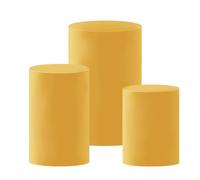 YOUGANG Juego de fundas cilíndricas de elastano 3/5 para pedestal para fiesta, cumpleaños, boda, caja de exhibición redonda, cubierta cilíndrica para baby shower (amarillo, 5 piezas)