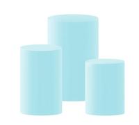 YOUGANG Juego de fundas cilíndricas de elastano 3/5 para pedestal para fiesta, cumpleaños, boda, caja de exhibición redonda, cubierta cilíndrica para baby shower (azul, grande, 3 piezas)