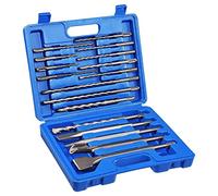 Yougfin Brocas para martillo perforador, brocas de mampostería SDS Plus y cincel de carburo para hormigón, piedra, ladrillo con estuche de almacenamiento