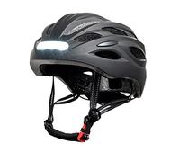 YOUIN Casco Bici Patinete Deportivo para la Cabeza | Luces LED Integradas | Batería Recargable | Ajuste de 52-58 cm | Ideal para Ciclismo Nocturno, Negro, XL, Plástico