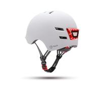 Youin Casco Homologado con LED Frontal y Trasero - Color Blanco - Talla L (55-62cm)- Protección y Visibilidad para Patinetes y Bicicletas - Ventilación Ajustable - Diseño Ligero y Ergonómico
