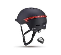 YOUIN MA1015B Casco Inteligente LED para Patinete y Bicicleta Bluetooth con Mando Remoto para Luces Intermitentes, batería Recargable USB Norma Seguridad EN1078 Talla L (58cm a 61cm)