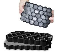 YouJabz Molde para Cubitos de Hielo de Silicona, 2 Unidades de 37 Compartimentos, Apilable con Tapa, Bebidas Refrigeradas, Whisky y Cócteles, Certificado LFGB y sin BPA