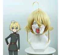 Youjo Senki Tanya von Degurechaff Cosplay peluca corta recta para mujer resistente al calor pelo sintético Anime disfraz peluca rubia