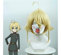 Youjo Senki Tanya Von Degurechaff Cosplay peluca rubia corta recta pelo sintético resistente al calor para mujeres pelucas de disfraces de anime