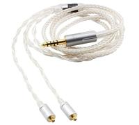 Youkamoo IEM - Cable de repuesto desmontable, cable de auriculares MMCX equilibrado de 4,4 mm, compatible con Shure SE215, SE315, SE425 SE535, SE846 (plateado)