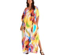 YouKD Amplio vestido caftán bohemio para playa, bata de baño de talla grande para mujer, bata de baño para el hogar, A Color 1, Talla única