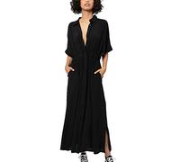 YouKD Cárdigan de algodón para Mujer Maxi Vestido Bohemio Bikini de Playa Bata de Encubrimiento Kimono Largo Talla única Loungewear