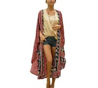 YouKD Kimono Bohemio Cárdigan Largo Playa Vestido Largo de Traje de baño para Mujer