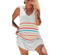 YouKD Túnica de punto hueco para mujer, cubierta de playa, poncho de verano, vestido de playa, G Blanco, Talla única