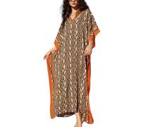 YouKD Vestido caftán espacioso de verano bohemio para playa, salida de baño para bikini, talla grande para mujer, C Color 0, One Size