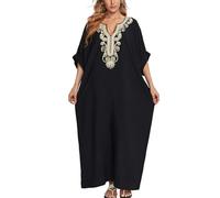 YouKD Vestido de playa bohemio con bordado floral, caftán de verano para mujer, bikini Coverups, batas largas, Altoa única