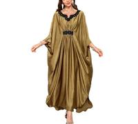 YouKD Vestido largo de caftán para mujer, maxivestido estilo bohemio para traje de baño de playa, batas de playa, ropa de estar por casa de talla única, Altoa única