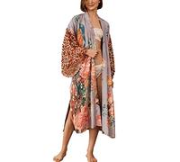 YouKD Vestido largo de verano para mujer, caftán, bohemio, para playa, bata espaciosa, kimono talla única, rosa (b), talla única