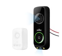youkey - Timbre de puerta con cable sin suscripción, timbre de video de doble cámara de 2 K con timbre, ver visitante y paquete a la vez, WiFi 5G, almacenamiento local de 8 GB, conversación