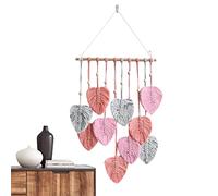 Youkie Arte de Pared de macramé | Adornos de algodón Tejido con borlas de Hojas Boho Art Wall Decor - Hojas Coloridas borlas Boho Wall Art Decor para apartamento, Dormitorio, guardería