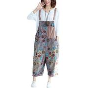 Youlee Mujeres Invierno Otoño Correa ajustable Monos sin mangas Peto ancho pierna Mono Style 3 Purple