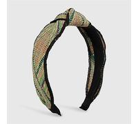 Youllyuu Diadema de paja hecha a mano para mujer, diadema de lado ancho, diadema de rafia anudada, accesorios para el cabello para niñas GN