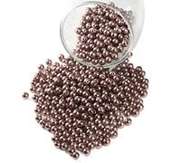 YouLuo 200 cuentas de perlas de vidrio, espaciadoras redondas checas, pequeñas cuentas de satén, surtidas de colores surtidos para manualidades, fabricación de joyas (marrón chocolate, 10 mm)