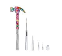 YOUMI Juego de herramientas 6 en 1 multifuncional de martillo floral y destornillador, martillo de garra con cabeza ranurada/plana, destornillador Phillips, extractor de uñas, el mejor regalo de