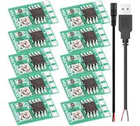 Youmile 10 piezas LED Driver Board Ajustable Actual DC 3.3V 3.7V 5V 6V LED Driver módulo Tarjeta de control PWM 30-1500mA 1.5A Constante con USB cable macho DC cable hembra