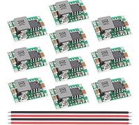 Youmile 10 piezas Mini360 DC-DC Buck Converter Regulador de voltaje Step Down Power Converter Module 4.75-23V a 1.0-17V 3A con 26AWG Cable rojo y negro para fuente de alimentación del dispositivo DIY