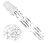 Youmile 100Pack Diodo emisor de luz LED de 5 mm Cátodo común 4 pines RGB Tricolor (rojo/verde/azul) Lámparas LED redondas difusas esmeriladas Buld para Arduino, PCB