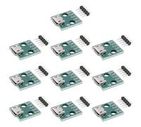 Youmile 10Pcs DIY Conector Macho/Mini Micro USB a Adaptador Dip 2.54mm Conector Hembra de 5 Pines Tipo B USB2.0 Convertidor PCB Hembra USB 3.0