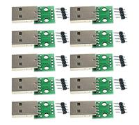 YOUMILE 10Pcs DIY Conector macho/MINI MICRO USB a adaptador DIP 2.54mm Conector hembra de 5 pines Tipo B USB2.0 Convertidor PCB hembra USB 3.0
