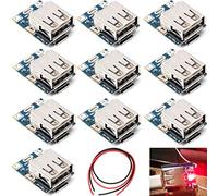 Youmile 10Pcs Placa de protección de carga batería de 5V 1A Módulo de fuente de alimentación Boost Step Up 134N3P Batería de litio Placa cargador iones litio para pantalla LED DIY USB y puerto micro