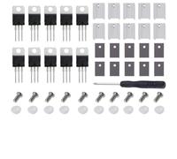 Youmile 10PCS Transistor IC de regulador de voltaje L7805CV L7805 5V 1.5A TO-220 3PIN MOSFET Transistores para Arduino + Disipador térmico