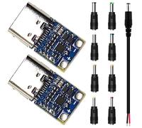 Youmile 2 piezas 20V 5A USB-C PD2.0 PD3.0 a DC Módulo de señuelo Módulo activación alimentación entrada hembra tipo C carga rápida con cable flexible macho alimentación de 5 A DC, conector de 8 piezas