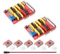 Youmile 2 piezas CNC Shield Expansion Board V3.0 Board 3D Printer CNC Drive Expansion Boards + 5 pcs A4988 Stepper Motor Driver con disipador de calor, cable hembra DC
