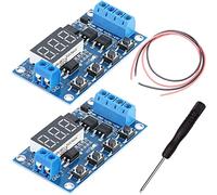 Youmile 2 piezas DC 5V-36V Módulo temporizador LED digital Placa de relé Interruptor temporizador de retardo de ciclo de disparo con destornillador Cable rojo y negro