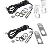 Youmile 2 piezas DC5-30V NJK-5002C Sensor Hall Interruptor de efecto Hall Sensor de proximidad NPN 3 cables normalmente abiertos con soporte de interruptor de proximidad magnético M12