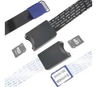 Youmile 2 Piezas Micro SD a Micro SD Tarjeta Extensión Cable Lector Adaptador Soft Flat FPC Extender Cable 46~48 cm Negro y Blanco Coche SD Lector de Tarjetas Externo