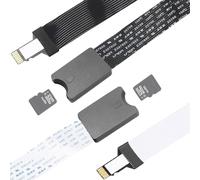 Youmile 2 Piezas Micro SD a Micro SD (TF a TF) Adaptador Lector de Tarjeta Soft Flat FPC Extender Cable 46~48 cm Blanco y Negro Lector Externo de Tarjetas TF para Coche