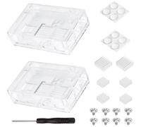 Youmile 2 piezas para Raspberry Pi 3 b+ Caso, Caso Transparente Compatible con la instalación de la placa base 3B 3B+, con Disipador de Calor Tornillos Destornillador Alfombrillas antideslizantes