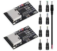 Youmile 2 piezas USB-C PD Trigger Module PD/QC2.0 3.0 QC4+ Decoy Board Carga rápida 9V 12V 15V 20V 5A Salida de ajuste fijo de voltaje con kits de conector de CC Cable macho de CC