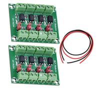 Youmile 2 uds PC817 convertidor de voltaje de placa de aislamiento de optoacoplador de 4 canales módulo aislado fotoeléctrico de controlador de 3,6-30 V con cable 24AWG