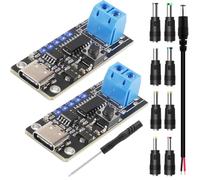 Youmile 2 unidades, módulo de activación simulada PD/QC de 100 W, carga rápida USB-C de 5 A,conector hembra Tipo-C, bloque de terminales con destornillador, kits de conectores CC