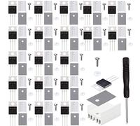 Youmile 20 piezas IRF4905 Mosfet Transistor IRF4905P IRF4905PBF 74A 55V P-Channel Power MOSFET TO-220AB con arandela de tornillo disipador de calor Destornillador de silicona de goma