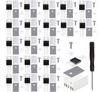 Youmile 20 piezas IRF640 IRF640N Mosfet Transistor 18A 200V IRF640NPBF N-Channel Power MOSFET TO-220AB con arandela de tornillo disipador de calor Destornillador de silicona de goma