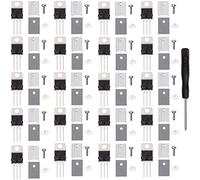 Youmile 20 piezas L7805CV L7805 Regulador de voltaje Salida 5V 1.5A TO-220 Reguladores de voltaje positivo lineal con arandela de tornillo de disipador de calor Destornillador de silicona de goma