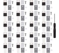 Youmile 20 piezas L7812CV L7812 Regulador de voltaje Salida de transistor 12V 1.5A IC Lineal TO-220 con arandela de tornillo de disipador de calor Destornillador de silicona de goma